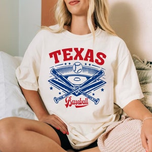 Texas baseball comfort kleur vintage jaren 90 stijl witte tshirt, baseball gameday retro klassieke uniseks shirt, Texas sport-T-shirt, voor hem, voor haar