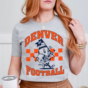 Denver Football Cute Ball Mascot Vintage Comfort Color Tshirt, Go Denver Football Team Shirt, Football Gameday Shirt, Sports Tee, For Her