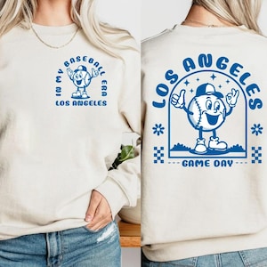 Los Angeles Baseball Era Vintage 2 Side Sweatshirt, Los Angeles Baseball Gameday Retro Hoodie, In My Baseball Era Cute Shirt, Gift For Fans