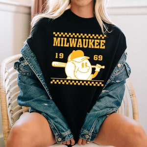 Vintage Milwaukee Baseball Cute Mascot Est 1969 Comfort Color Tshirt, Milwaukee Baseball Gameday Retro Classic Shirt, Milwaukee Sports Shirt