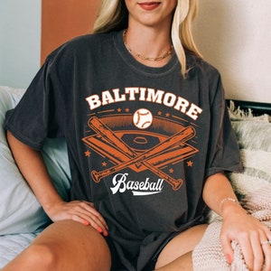 Vintage Baltimore Baseball Comfort Color Pepper Unisex Style Tshirt, Baltimore Baseball Gameday Retro 90s Shirt, Baltimore Sports Shirt