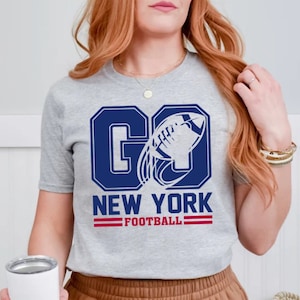Vintage Go New York Blue Football Comfort Color Tshirt, New York  Football Team Shirt, American Football Gameday Shirt, For Her, For Him