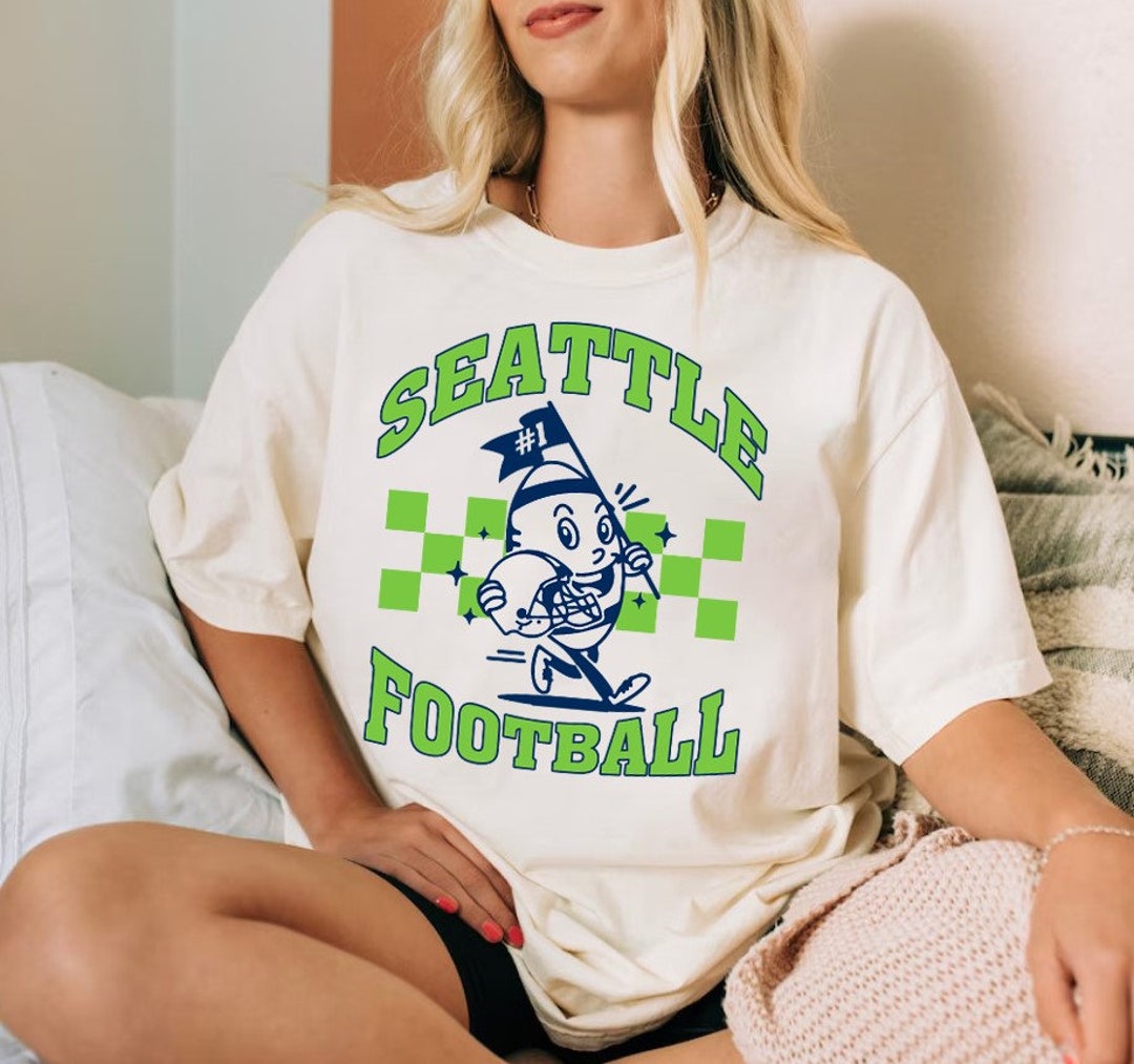 Seattle Sign Cute Seattle Football Cute Ball Mascot Vintage Comfort Color Tshirt, Go ...