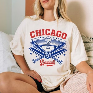 Chicago Baseball Comfort Color Vintage 90s Style Tshirt, Chicago Baseball Gameday Retro Shirt, Chicago Sports Ctity Tee, For Him, For Her