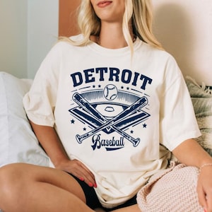 Detroit Baseball Comfort Color Vintage Style Camiseta unisex, Detroit Baseball Gameday Retro 90s Shirt, Detroit Sports Classic Tee, Para fanáticos