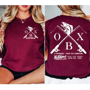 Vintage JJ Maybank Angeln Chartas 2 Seite Unisex Sweatshirt, Maybank Outer Banks Shirt, OBX Shirt, Pogue Life Shirt, Film Retro Sweatshirt