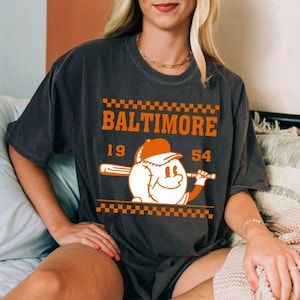 Vintage Baltimore Baseball Cute Mascot Est 1954 Comfort Color Tshirt, Baltimore Baseball Gameday Retro 90s Shirt, Baltimore Sports Shirt