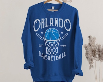Orlando Basketball Est 1989 Vintage Unisex Royal Blue Sweatshirt, Orlando Basketball Team Gameday Hoodie, Basketball Retro Shirt, For Mom