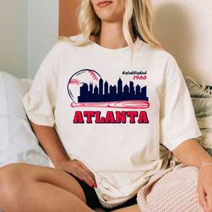 Atlanta Baseball Cityscape Minimalist EST 1966 Comfort Color Vintage Tshirt, Atlanta Baseball Gameday Shirt, Sports Retro Shirt, For Fans