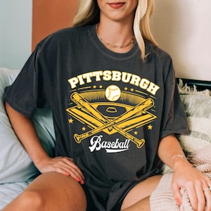 Pittsburgh Baseball Comfort Color Unisex Tshirt, Pittsburgh Baseball Gameday Retro Vintage Style Shirt, Pittsburgh Sports Shirt, For Fans