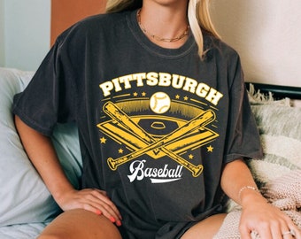 Pittsburgh Baseball Comfort Color Unisex Tshirt, Pittsburgh Baseball Gameday Retro Vintage Style Shirt, Pittsburgh Sports Shirt, For Fans