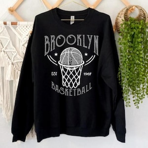 Brooklyn Basketball Vintage Est 1967 Unisex Classic Sweatshirt, Brooklyn Basketball Team Gameday Hoodie, Basketball Retro Shirt, For Her