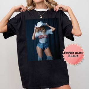 Camiseta vintage de colores cómodos de la gira de Beyoncé en Houston, camiseta de la gira del circuito Chitlin de Beyoncé Rodeo 2025, camiseta retro Y2K de Cowboy Carter Music