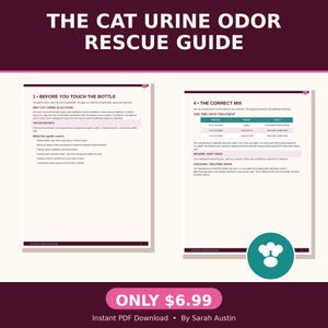 Cat Urine Odor Removal Guide | Remove Cat Pee Smell From Carpet, Pad & Subfloor | Enzyme Cleaner Method | Printable PDF