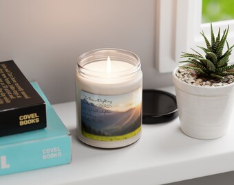 Faith Illuminated: &#39;For thou wilt light my candle&#39; Scented Soy Candle, 9oz