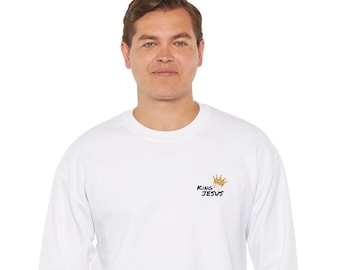 Sudadera bordada del Rey Jesús / Ropa cristiana con inspiración religiosa