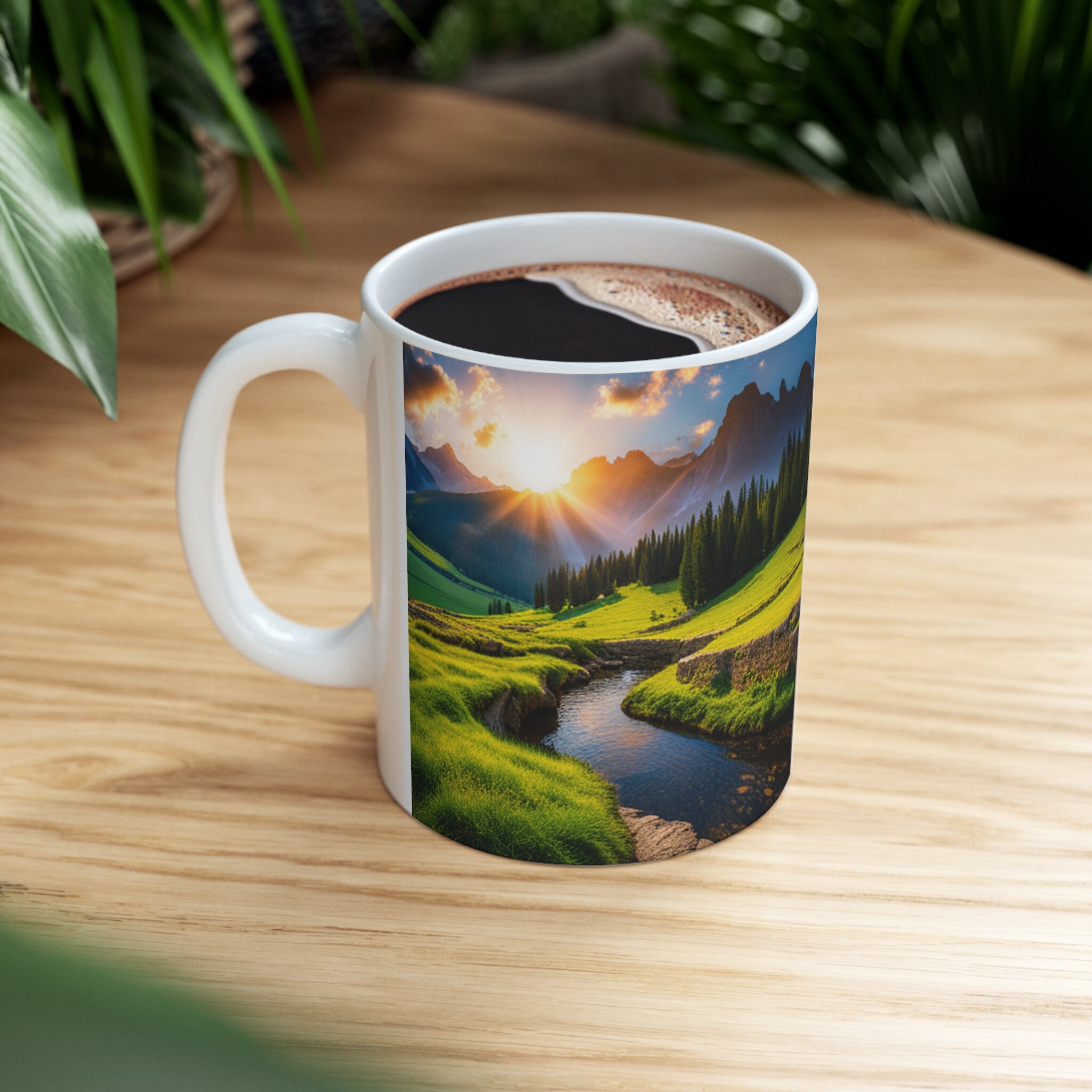 Psalm 23 Dual Scenic: Green Pastures & Still Waters Edition Ceramic Mug 11oz