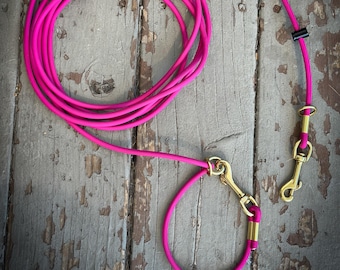 Hands-Free Rope Leash - Clip or Slip | Custom length and color | Multi-use waterproof leash | BioThane Rope Leash