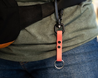 Accessory Clip | Locking Carabiner with Keychain | For Keys, Remotes, Poop Bag Holders and More | Waterproof and Lightweight