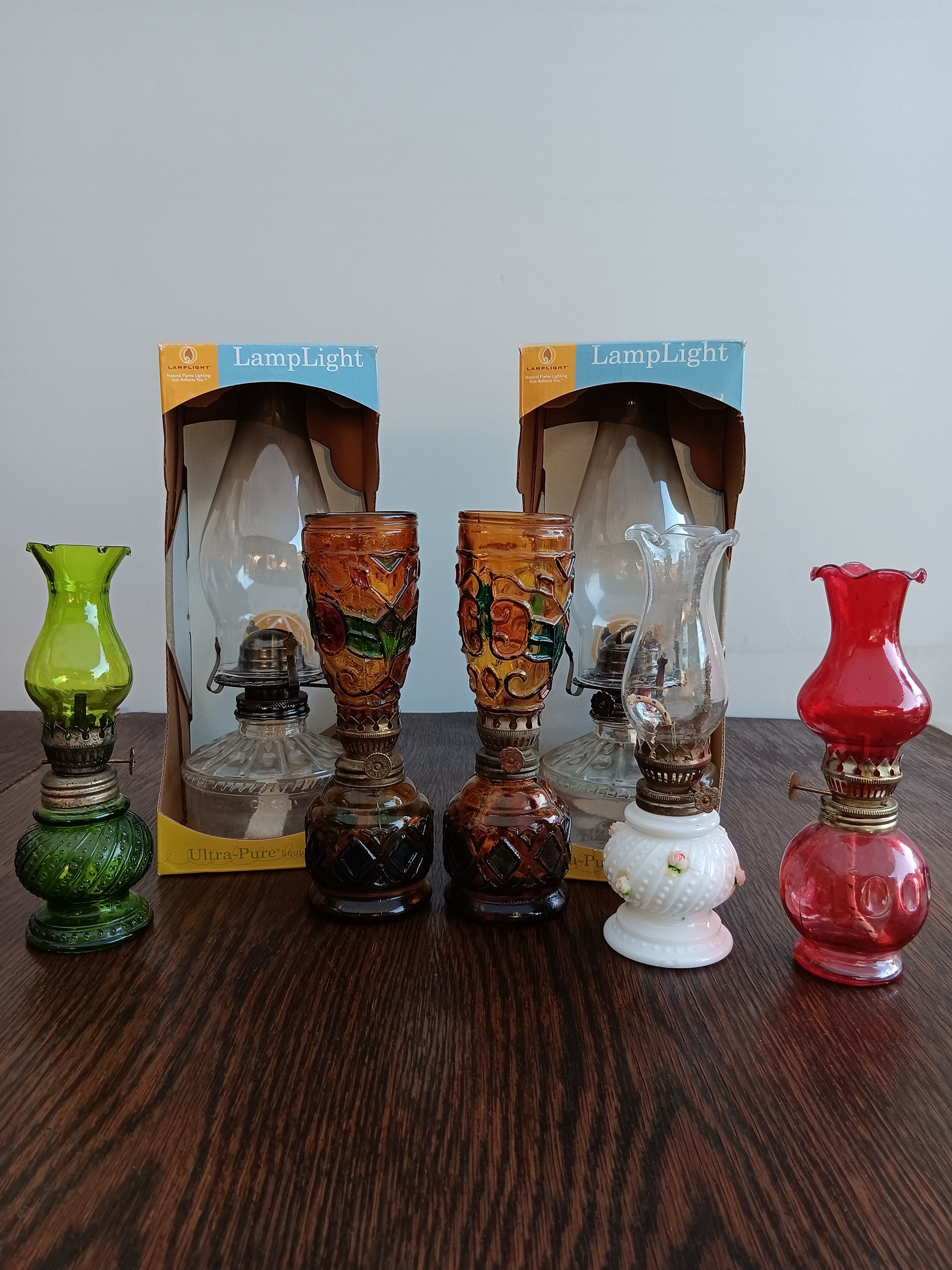 5 Mini Hurricane Lamps or a Vintage Set of Hurricane Table Etsy