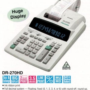 Casio DR 270 HD Tax & Exchange Electric Calculator image 9