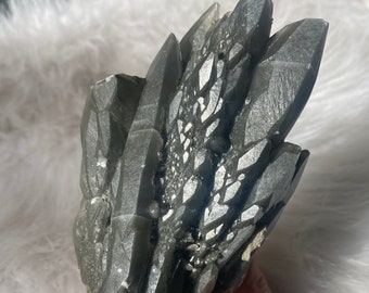 RARE Black Dragon Calcite Specimen from Sweetwater Mine / Black Dragon Calcite Cluster with Chalcopyrite, Sweetwater MO 715g 1.9 lbs