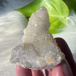DRUZY White Spirit Quartz mini cluster with Flashy Termination from South Africa / Lustrous Cactus Quartz Specimen self standing 36g