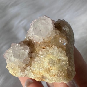 Sparkly Purple Cactus Quartz Cluster Mini with Druzy Matrix / Spirit Quartz Specimen, Spirit Amethyst Mini Cluster 29g