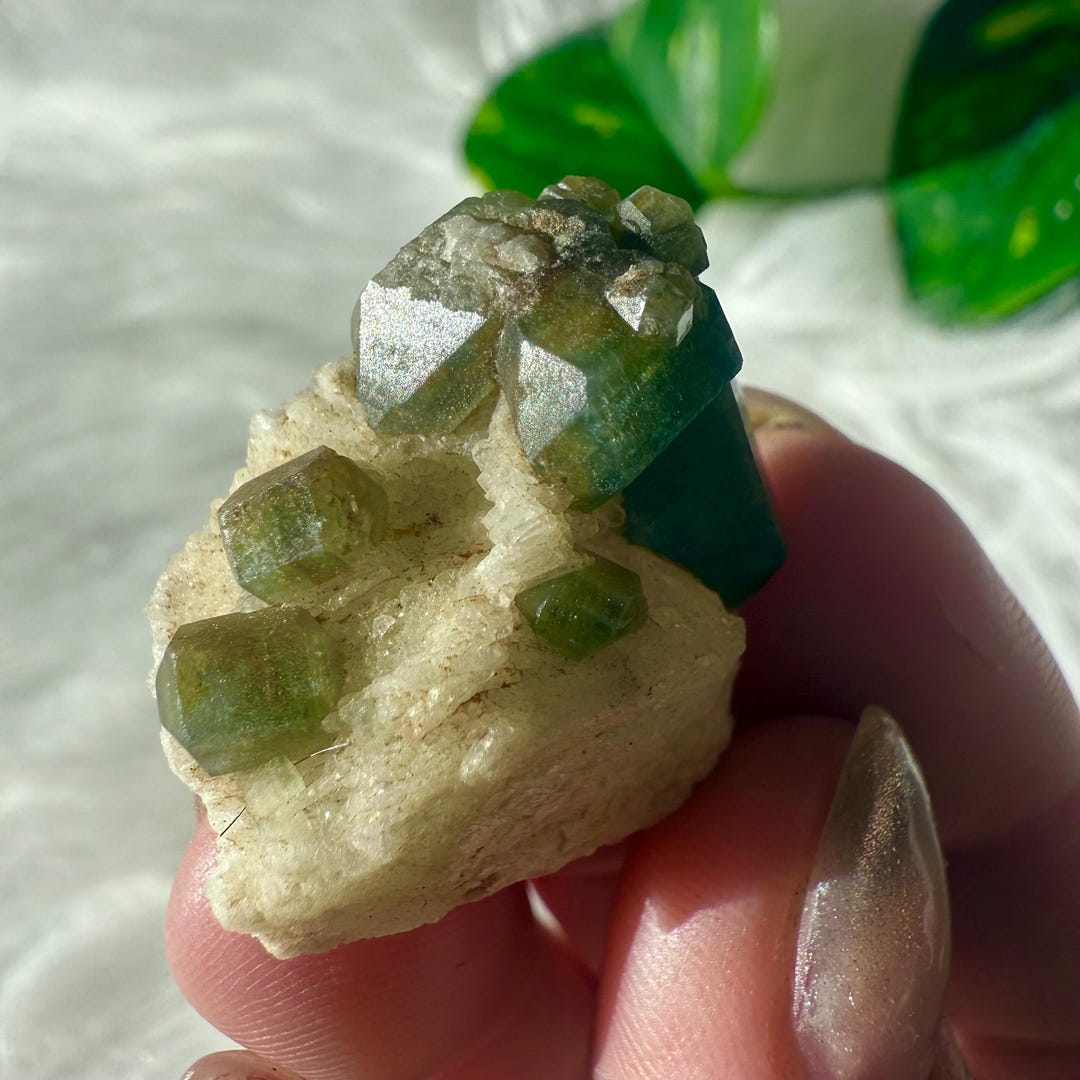 Green Apatite on Albite Specimen From Sapo Mine, Minas Gerais Brazil ...