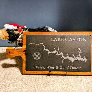 Custom Lake Map Charcuterie Board, Lake House kitchen decor, Lake Life, Realtor Closing Gift, Any Lake, Mother's Day Gif Set bild 3