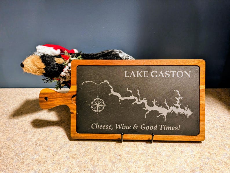 Custom Lake Map Charcuterie Board, Lake House kitchen decor, Lake Life, Realtor Closing Gift, Any Lake, Mother's Day Gif Set bild 3