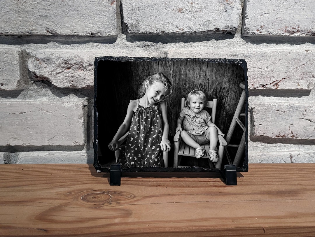 Personalized Photo Slate With Back Engraving Option | Custom Picture on ...