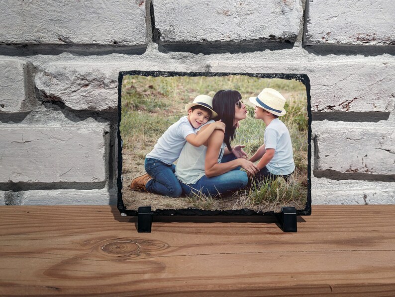 Custom Slate Stone Portrait Handcrafted & Personalized, Home Décor or Unique Gift, Family Portrait, Custom Photo, Mother's Day image 3