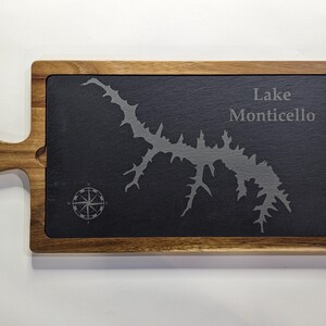 Custom Lake Map Charcuterie Board, Lake House kitchen decor, Lake Life, Realtor Closing Gift, Any Lake, Mother's Day Gif Set bild 16
