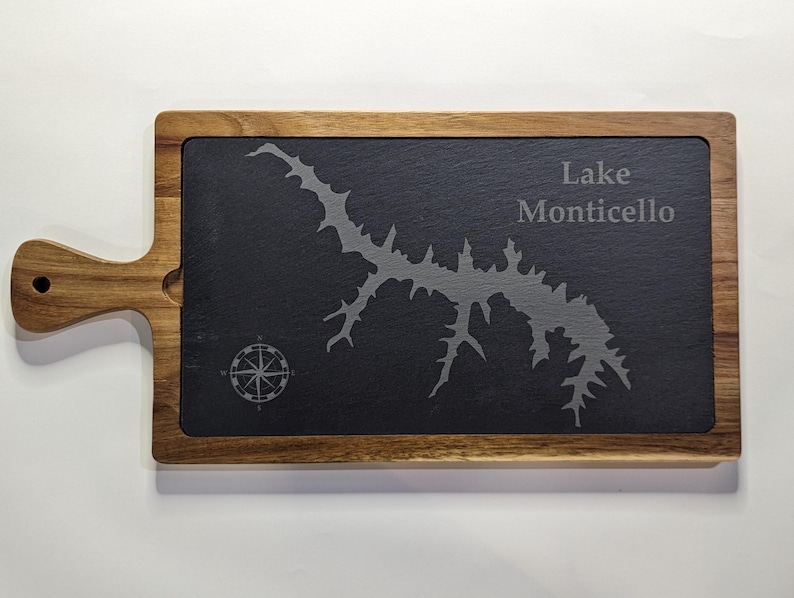 Custom Lake Map Charcuterie Board, Lake House kitchen decor, Lake Life, Realtor Closing Gift, Any Lake, Mother's Day Gif Set bild 16