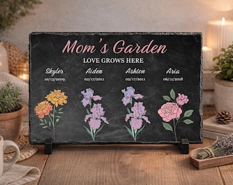Personalized Mother's Day Gift with Kids Names, Customs Slate Stone, Mother’s Day Gift for Mom Grandma Nana, Gift from Kids or Grandkids