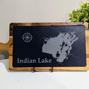 Custom Lake Map Charcuterie Board, Lake House kitchen decor, Lake Life, Realtor Closing Gift, Any Lake, Mother's Day Gif Set bild 6