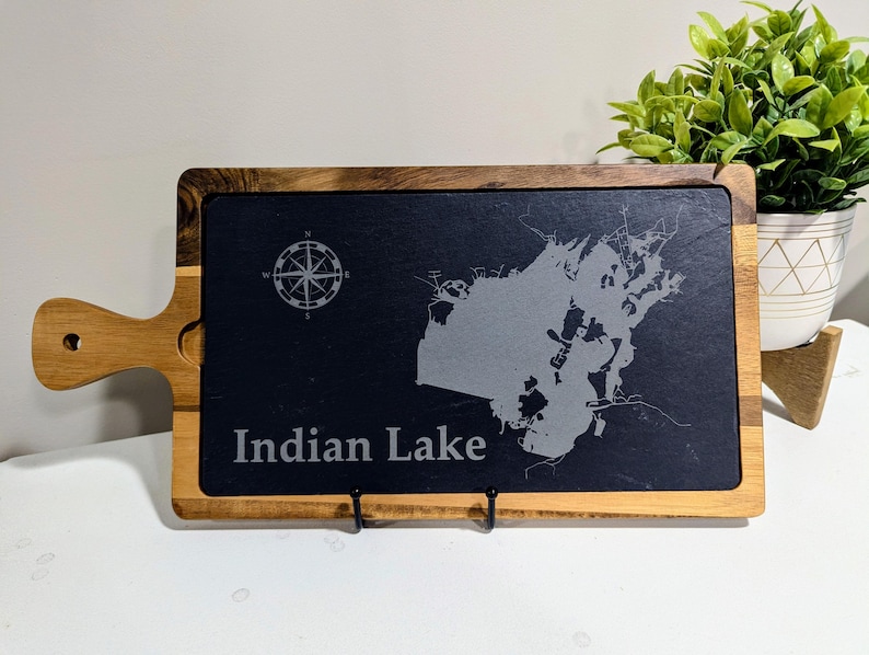 Custom Lake Map Charcuterie Board, Lake House kitchen decor, Lake Life, Realtor Closing Gift, Any Lake, Mother's Day Gif Set bild 6