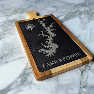 Custom Lake Map Charcuterie Board, Lake House kitchen decor, Lake Life, Realtor Closing Gift, Any Lake, Mother's Day Gif Set bild 9