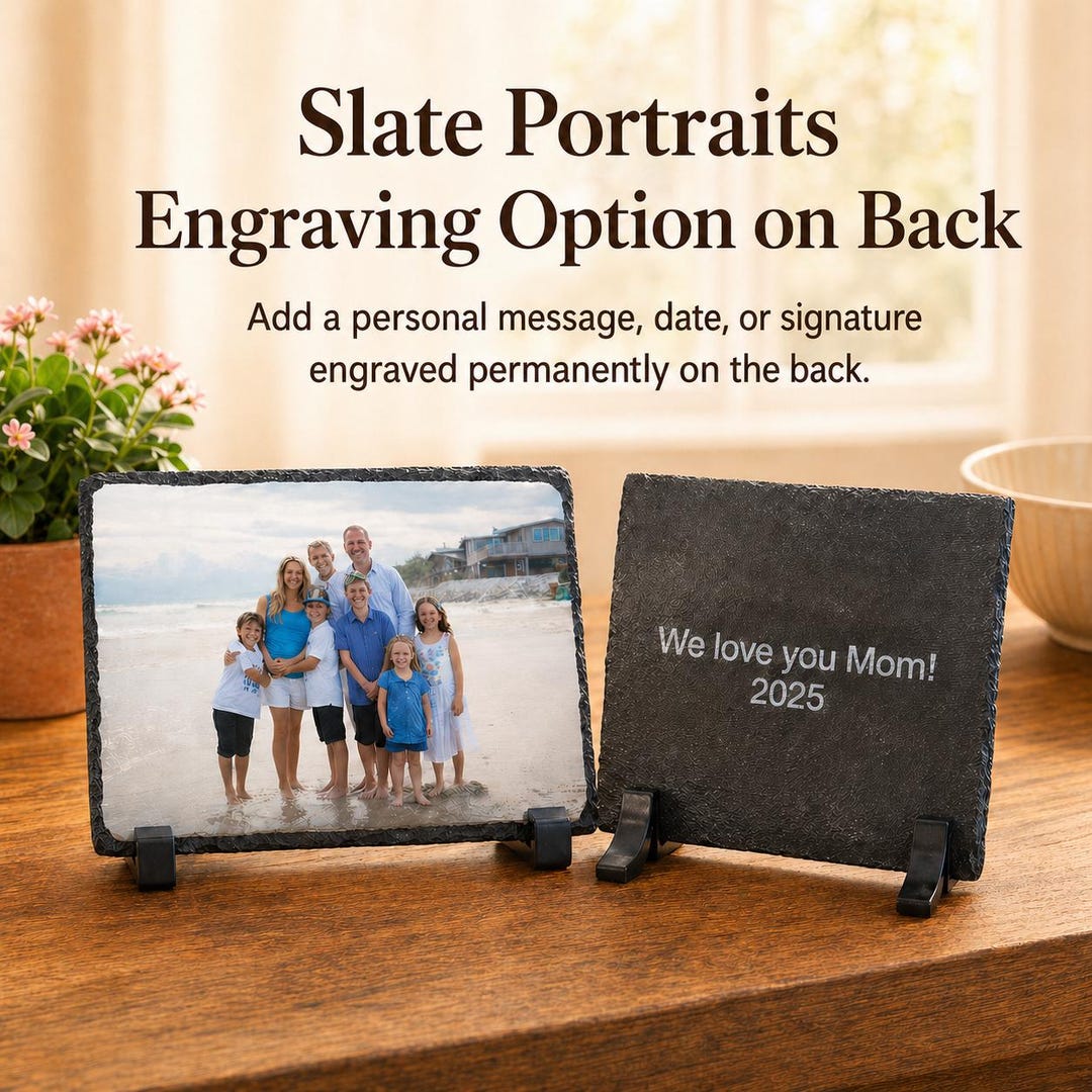 Personalized Photo Slate Gift, Custom Picture on Stone, Photo Keepsake ...