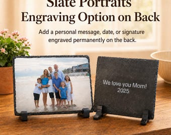 Personalized Photo Slate Gift, Custom Picture on Stone, Photo Keepsake, Anniversary Wedding Birthday Gift, Family Photo Decor, Mother's Day