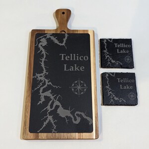 Custom Lake Map Charcuterie Board, Lake House kitchen decor, Lake Life, Realtor Closing Gift, Any Lake, Mother's Day Gif Set bild 13