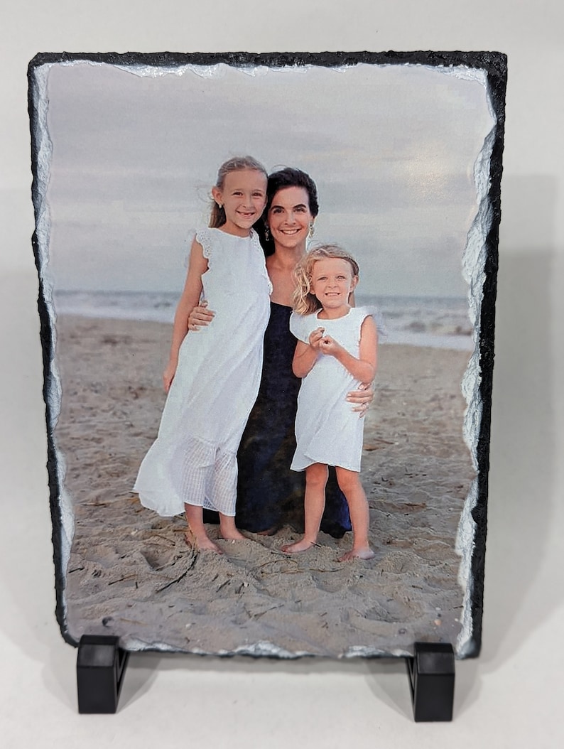 Custom Slate Stone Portrait Handcrafted & Personalized, Home Décor or Unique Gift, Family Portrait, Custom Photo, Mother's Day image 2