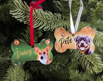 Personalized Pet Ornament Using Pet's Photo  Custom Ornament Christmas Dog Ornament Personalized Dog Ornament Custom Dog Ornament Dog Bone