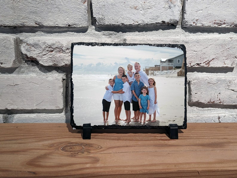 Custom Slate Stone Portrait Handcrafted & Personalized, Home Décor or Unique Gift, Family Portrait, Custom Photo, Mother's Day image 4