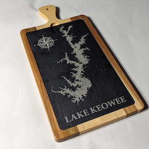 Custom Lake, Charcuterie Board, Cheese Board, Custom Lake Map, Housewarming, Lake, Custom Gift, Lake House Décor, Lake Life, Lake House Sign image 3
