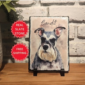 Pet Memorial Stone, Personalized Pet Portrait Slate, Custom Dog Memorial Gift, Cat Memorial Picture, Pet Loss Sympathy Gift, Rainbow Bridge image 12