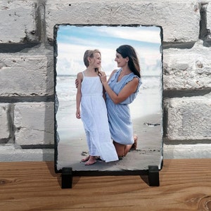 Custom Slate Stone Portrait Handcrafted & Personalized, Home Décor or Unique Gift, Family Portrait, Custom Photo, Mother's Day image 1