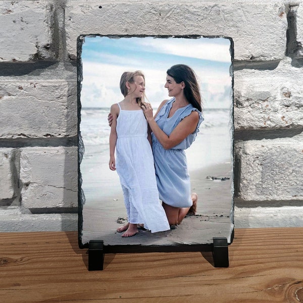 Custom Slate Stone Portrait - Handcrafted & Personalized, Home Décor or Unique Gift, Family Portrait, Custom Photo, Mother's Day