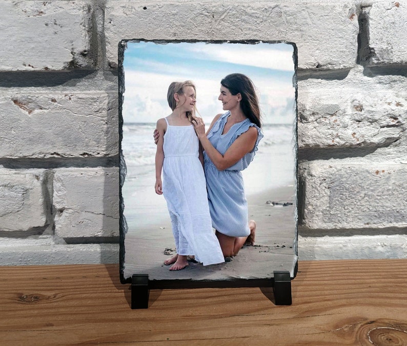 Custom Slate Stone Portrait Handcrafted & Personalized, Home Décor or Unique Gift, Family Portrait, Custom Photo, Mother's Day image 1